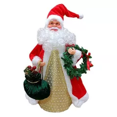 Новогодний декор Promstore 56878 Mos Crăciun, 30cm, Red&Gold musical