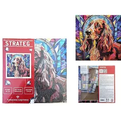 Картина по номерам Strateg 57355 Mozaic cu diamante 30x30cm Caine credincios