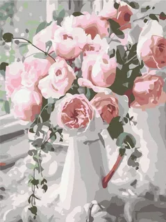 Картина по номерам BrushMe RBS29390FC 30x40сm (fără cutie) Buchet de trandafiri delicați