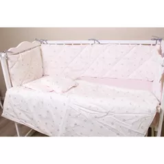 Lenjerie de pat pentru copii PernaMea Set lenjerie 8 piese Coronita Roz (PM.102145/3)