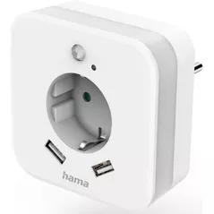 Ночной светильник Hama 223498 Led Night Light With Socket, 2 Usb Outputs, Motion And Light Sensor