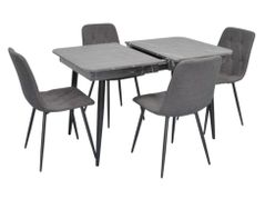 Set masă și scaune Evelin di Costacurta стол DT-432-3R B + 4 стула YTC-080B Dark grey