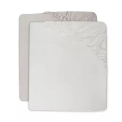 Lenjerie de pat pentru copii Jollein 2511-507-00156 Cearsaf cu elastic Jersey Ivory/Nougat, 120x60cm, 2buc