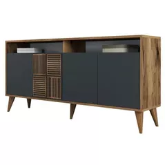 Casetieră Trendy Milan 160, Nuc, Antracit 160x78x35cm