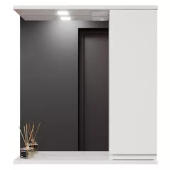 Зеркало для ванной Bayro Studio 600x750 правый белый мат