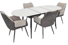 Set masă și scaune Evelin di Costacurta стол DT-533R B + 4 стула QT-227B UF885-13 (Light grey)/UF885-15 (Dark grey)