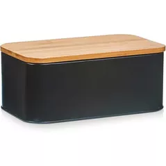 Хлебница Zeller 25372 Cutie paine cu capac din bambus, metal
