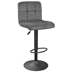 Scaun de bar Deco SB-044 Velvet Dark Grey+Black Leg