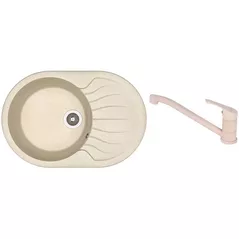 Мойка кухонная со смесителем Dr.Gans Berta 760 + SanDonna F 1066 bej