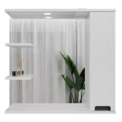 Зеркало для ванной Bayro Positano 800x750 правый белый мат