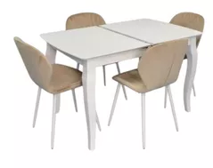 Set masă și scaune Evelin di Costacurta стол HV-29V White + 4 стула YTC-064Wh UF910-01 Light beige