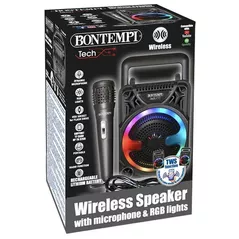 Аудио гига-система Bontempi 491000 Набор караоке с микрофоном, светом и подставкой под телефон