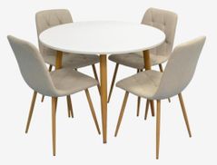 Set masă și scaune Evelin di Costacurta стол DT-402-1Wo + 4 стула YTC-080Wo Light beige