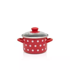 Кастрюля Metalac 51668 эмалированная Classic 16cm, 2l, крышка стекло