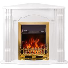 Камин электрический ArtFlame Clasic de colt & Galileo gold, 882x950x473 mm, Alb