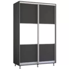 Dulap Mobildor-Lux Aron-P 1.0m-1.8m uși glisante din PAL orizontal (150x60x220H cm) Anthracite