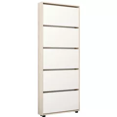Полка для обуви Mobildor-Lux Leo Slim 60x16x203H cm Sonoma/White