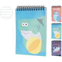 Блокнот Promstore 47894 Блокнот 12x17.5cm Акула на спирали 80листов, 3 дизайна
