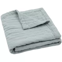 Set de perne si plapume Jollein 521-511-68084 Paturica din muselina Jacquard Sea Green, 75x100cm
