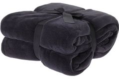 Textile de casă H&S 56410 Patura 180x230cm, fleece, negru