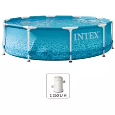 Бассейн каркасный Intex 28208 Beachside Metal Frame 305x76cm, 4485L, cadru metalic