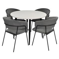 Set masă și scaune Evelin di Costacurta стол DT-402-3B + 4 стула YTC-097B Dark grey