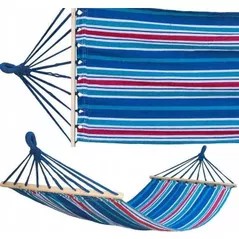 Hamac Jumi OH-945418 275x80cm cu dungi colorate albastru
