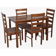 Комплект стол и стулья Evelin di Costacurta стол Gloria Burnish Oak + 4 стула Gloria Burnish Oak/Ekea12 Dark Brown