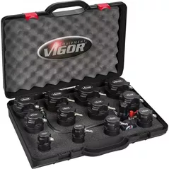 Instrument de măsură Vigor V4304, pentru diagnosticarea scurgerilor sistemului de turbocompresie (6 perechi de adaptoare)