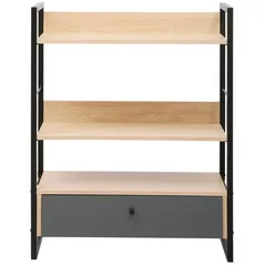 Raft de birou Deco Alto 3 nivele 70x30x90H Oak/Dark Grey/Black