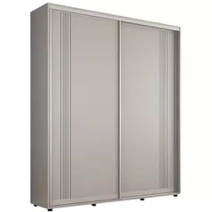 Dulap Mobildor-Lux Compact uși glisante PAL cu ornament linii (190x45x200H cm) Grey