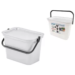 Урна для мусора Promstore 35796 Tontarelli Moda 5l, 27.2x17.8x18.5cm alb