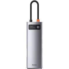 Переходник для IT Baseus CAHUB-CV0G 8in1 Type-C to 1*HDMI+USB-A 3.0+PD*1+RJ45*1+SD/TF*1, Metal Gleam Series, Space Gray