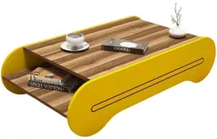 Журнальный столик Trendy Cool, орех, желтый 120x30x63 см