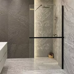 Перегородка для душевой кабины Linia H2O 126086 Lino 900x2000 8мм черный-мат