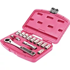 Set de unelte de mână JTC JTC-3439 набор головок со сквозным отверстием и трещоткой 3/8", 10-19 мм, 14 предм.