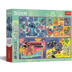 Головоломка Trefl 13311 Puzzles 4x250 Amazing Stitch Disney Lilo&Stitch