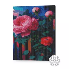 Tablou pe numere Art Gallery XQB80231 Mozaic cu diamante 30x40cm Flori de noapte