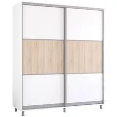 Шкаф Mobildor-Lux Горизонтальные раздвижные двери Aron-S из ДСП (190x60x230 см), цвет Brilliant White