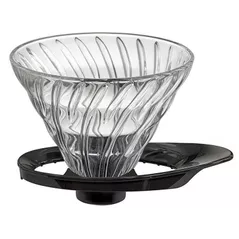 Accesoriu pentru cafetieră Hario V60 Glass Dripper 02 / Black VDGR-02-B