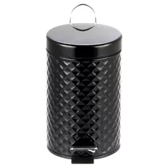 Coș de gunoi Bisk 07576 cu pedala 3L negru (metal)
