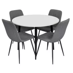 Комплект стол и стулья Evelin di Costacurta стол DT-402-3B + 4 стула YTC-078B Bjorn-13 (Grey)