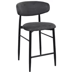Scaun de bar Deco Bar Meridian Catifea Grey (HLR21)+Black Legs