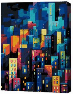 Tablou pe numere BrushMe RMGB026FC 30x40сm (pânză neagră/fără cutie) Oraș de noapte