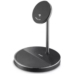 Зарядное устройство беспроводное Hama 201738 Qi2 Wireless Charger, Inductive Fast Charging, 2in1 Charging Station, 15 W