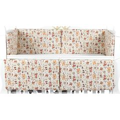 Protecție laterală pentru pătuț PernaMea Forest Bej 120x60cm (PM.101755/11)