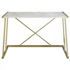 Masă de birou Trendy Anemon, AlbAur, 120x75x60cm