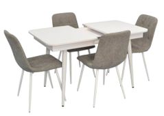 Set masă și scaune Evelin di Costacurta стол DT-431-1R Wh + 4 стула YTC-080Wh Grey