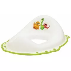 Oală Bisk 07776 Reductor wc p/u copii cu cauciuc antiderapant, alb (desen DINO)