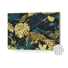 Tablou pe numere Art Gallery XQB74349 Mozaic cu diamante Frunze aurii 30x40cm